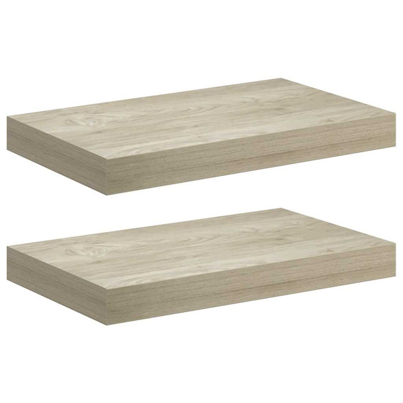 Rafturi de perete suspendate, 2 buc., stejar, 40x23,5x3,8 cm, MDF