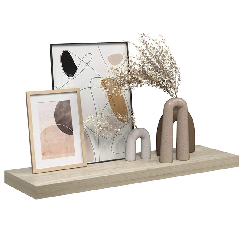 Raft de perete suspendat, stejar, 80x23,5x3,8 cm, MDF