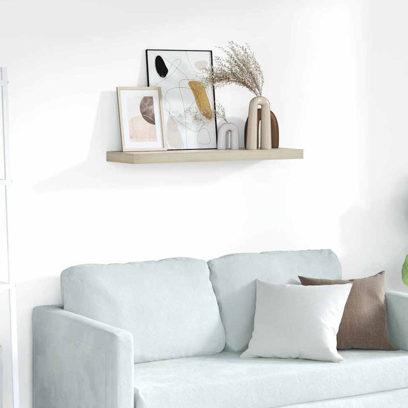 Raft de perete suspendat, stejar, 80x23,5x3,8 cm, MDF