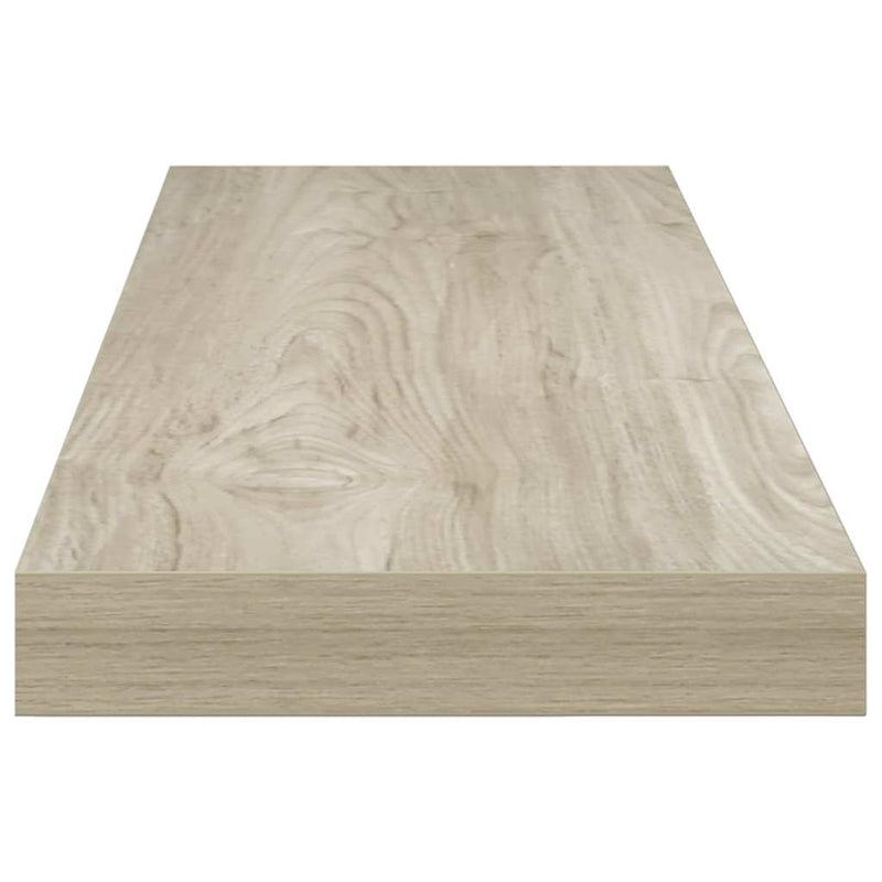 Rafturi de perete suspendate 2 buc., stejar, 80x23,5x3,8 cm MDF