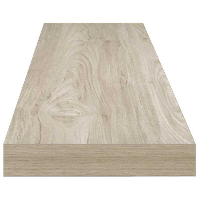 Rafturi perete suspendate, 4 buc., stejar, 120x23,5x3,8 cm, MDF