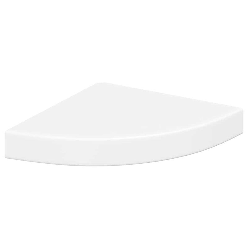 Rafturi colțar de perete, 2 buc., alb, 25 x 25 x 3,8 cm, MDF