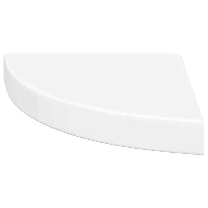 Rafturi colțar de perete, 2 buc., alb, 25 x 25 x 3,8 cm, MDF