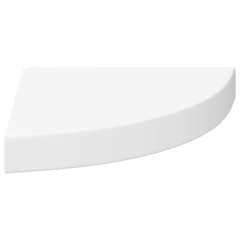 Rafturi colțar de perete, 2 buc., alb, 25 x 25 x 3,8 cm, MDF