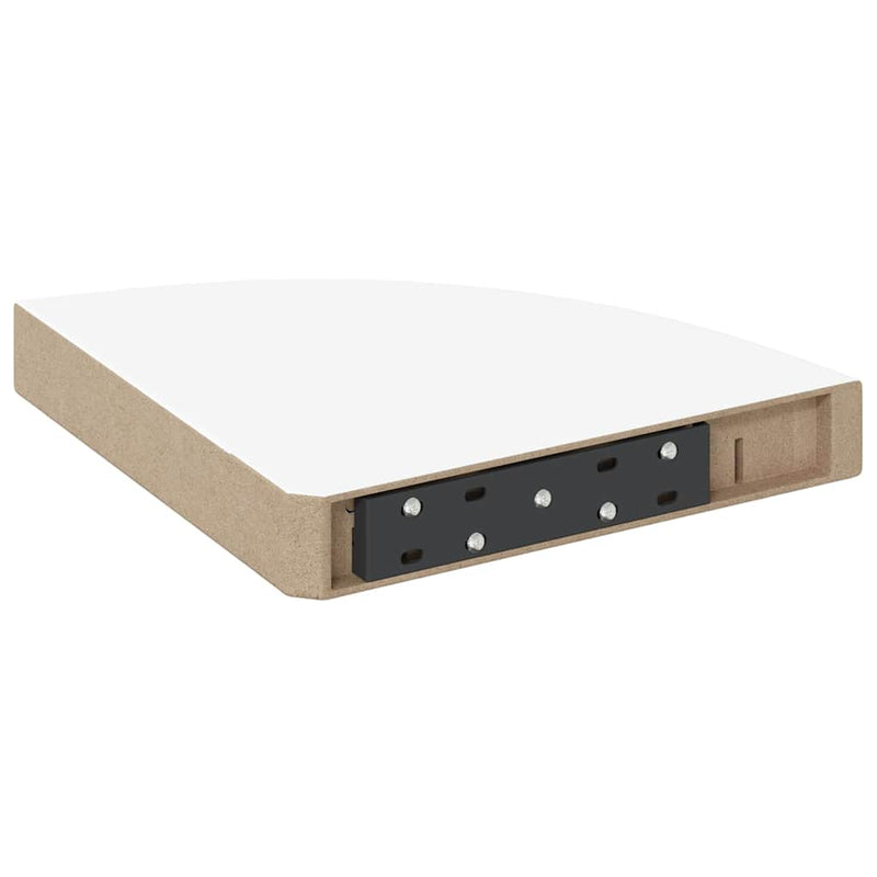 Rafturi colțar de perete, 2 buc., alb, 25 x 25 x 3,8 cm, MDF