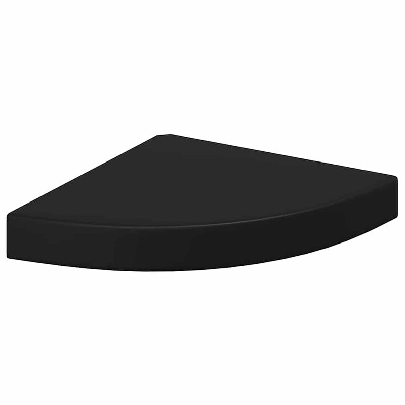 Raft de colț suspendat, negru, 25x25x3,8 cm, MDF