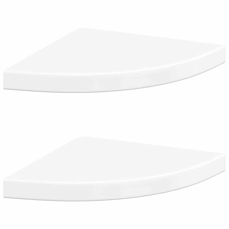 Rafturi de perete, 2 buc., alb extralucios, 35x35x3,8 cm, MDF