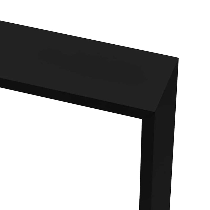 Rafturi cub de perete, 3 buc., negru, MDF