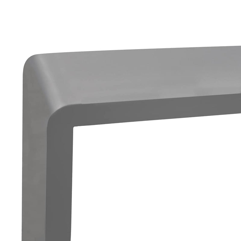 Rafturi cub de perete, 3 buc., gri, MDF