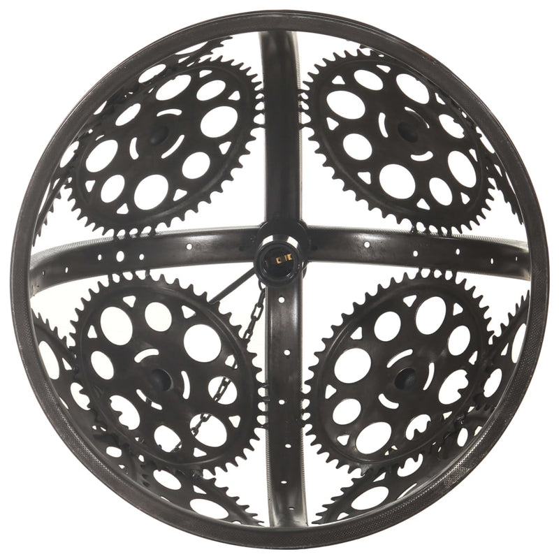 Lampă de tavan industrială cu lanț, model roată, 45 cm, E27
