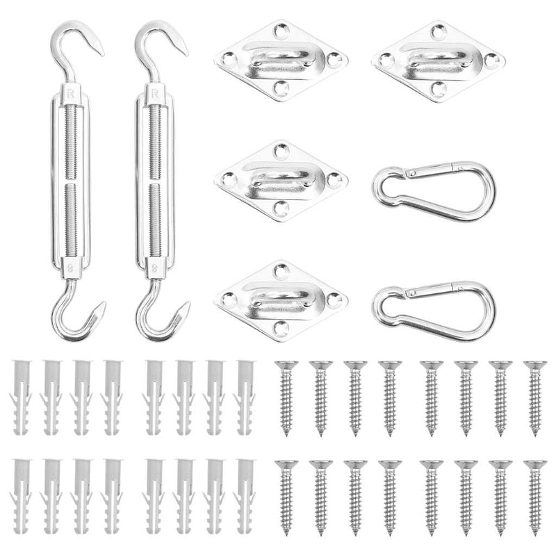 Set accesorii parasolar, 8 piese, oțel inoxidabil