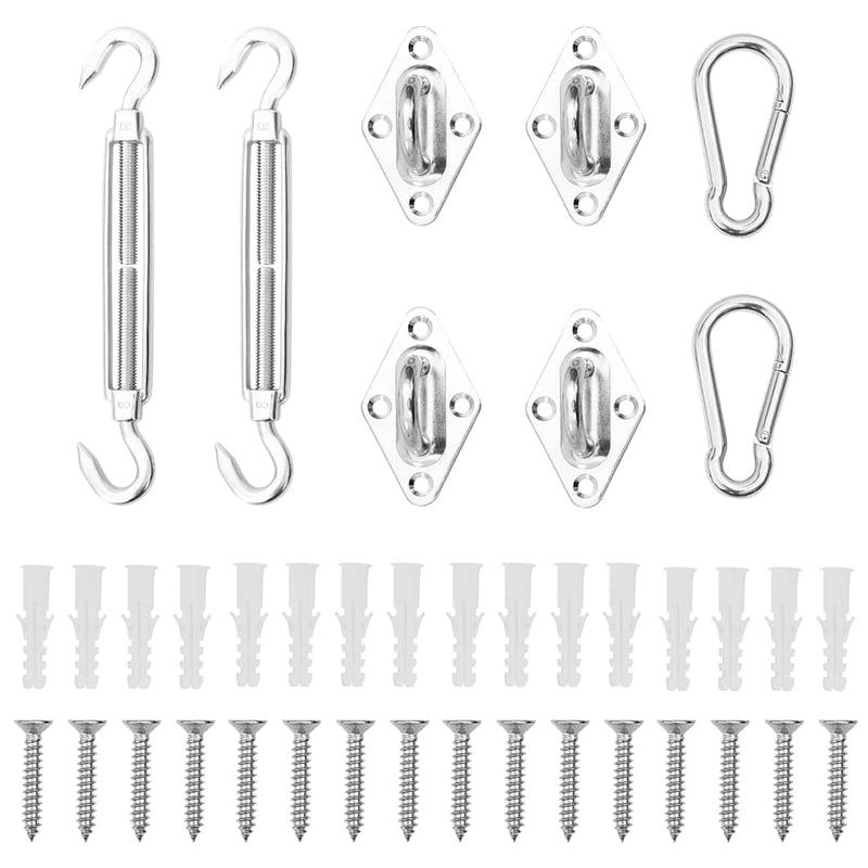 Set accesorii parasolar, 8 piese, oțel inoxidabil