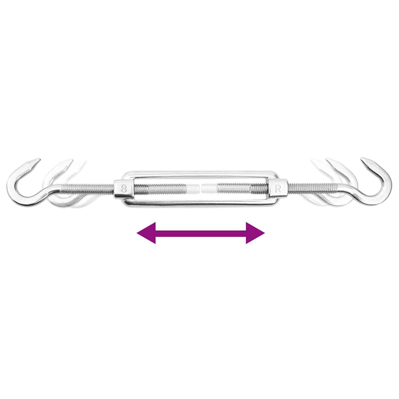 Set accesorii parasolar, 9 piese, oțel inoxidabil