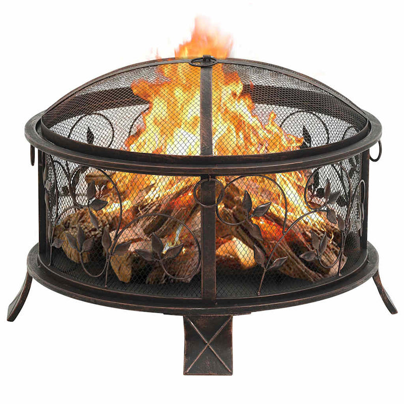 Vatră de foc rustică, cu vătrai, 67,5 cm, oțel, XXL