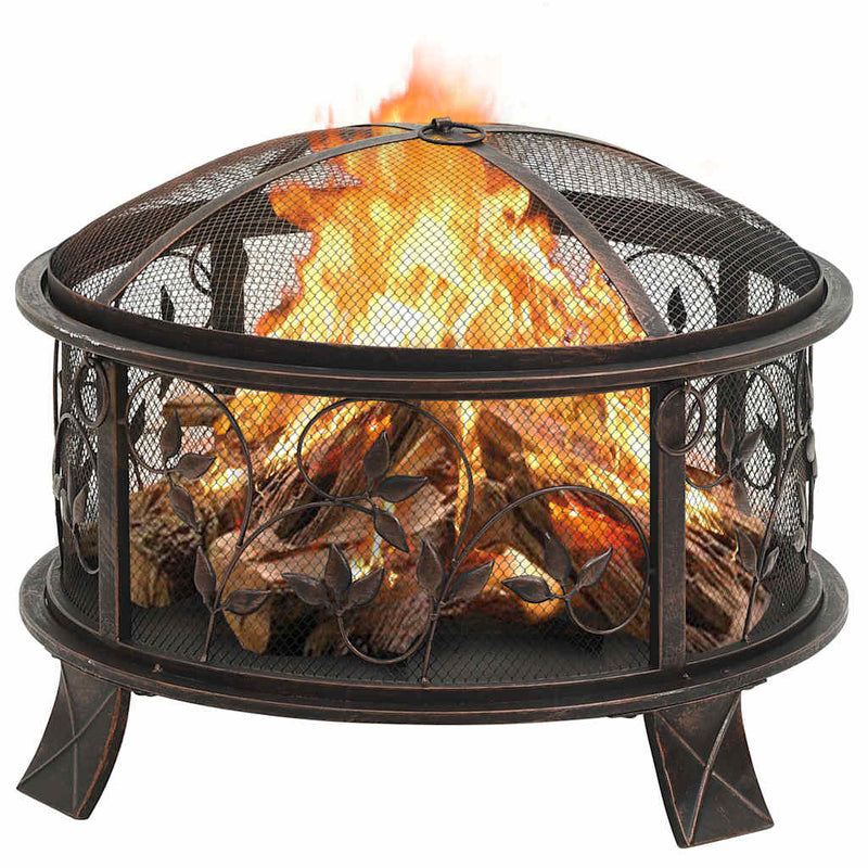 Vatră de foc rustică, cu vătrai, 67,5 cm, oțel, XXL