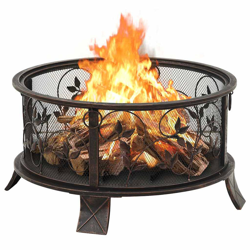 Vatră de foc rustică, cu vătrai, 67,5 cm, oțel, XXL