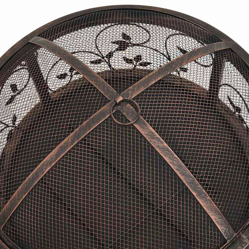 Vatră de foc rustică, cu vătrai, 67,5 cm, oțel, XXL
