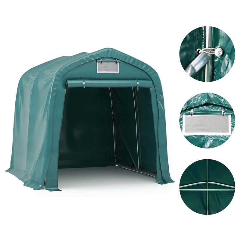 Cort de garaj, verde, 1,6 x 2,4 m, PVC