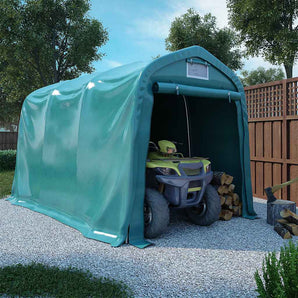 Cort de garaj, verde, 2,4 x 3,6 m, PVC