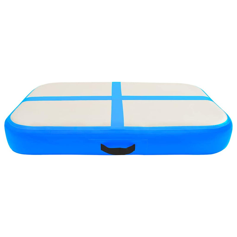 Saltea gimnastică gonflabilă cu pompă albastru 60x100x10 cm PVC