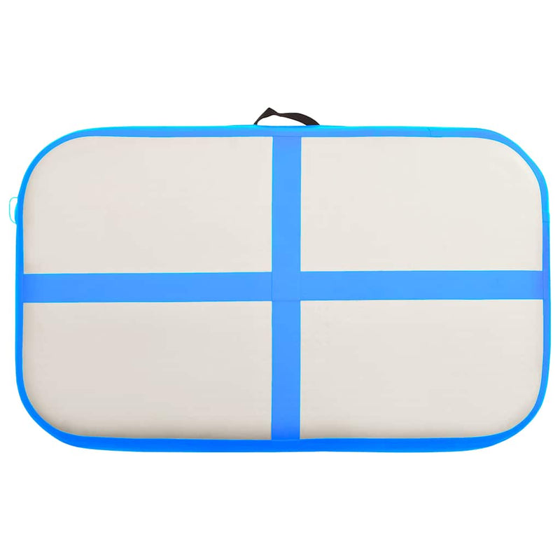 Saltea gimnastică gonflabilă cu pompă albastru 60x100x10 cm PVC