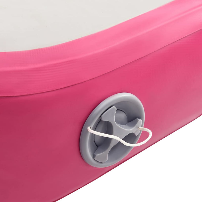 Saltea gimnastică gonflabilă cu pompă roz 600x100x20 cm PVC