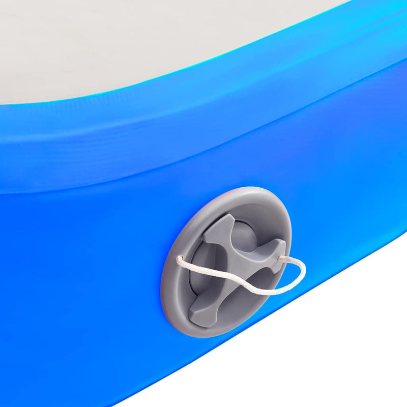 Saltea gimnastică gonflabilă cu pompă albastru 700x100x15cm PVC