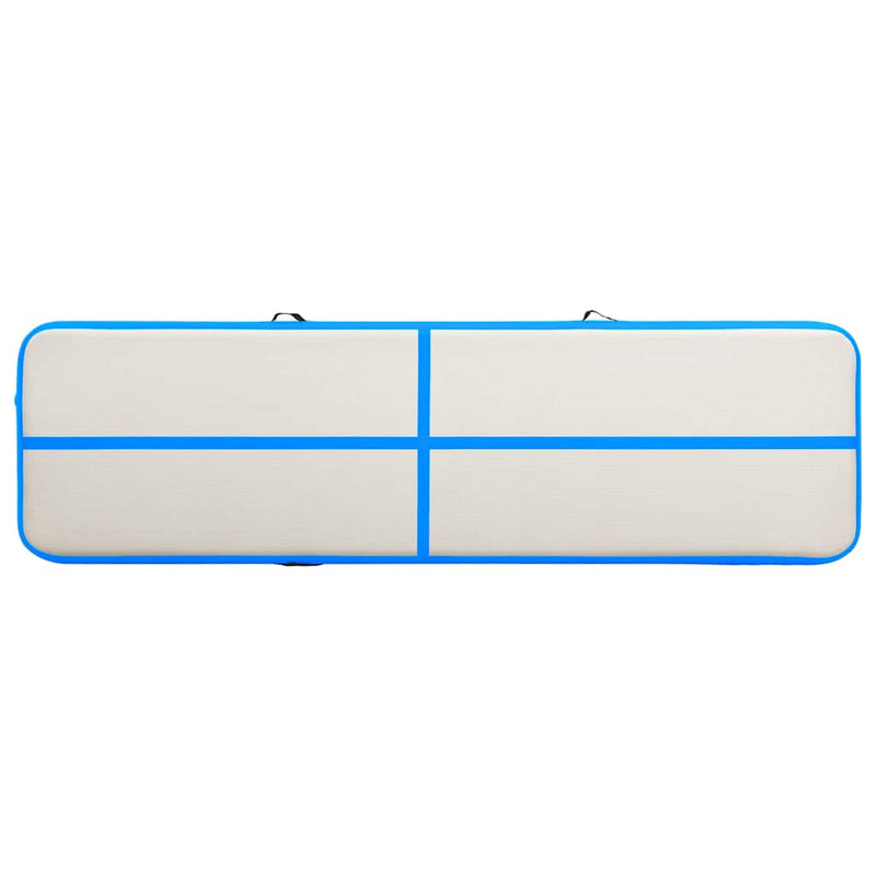 Saltea gimnastică gonflabilă cu pompă albastru 800x100x15cm PVC