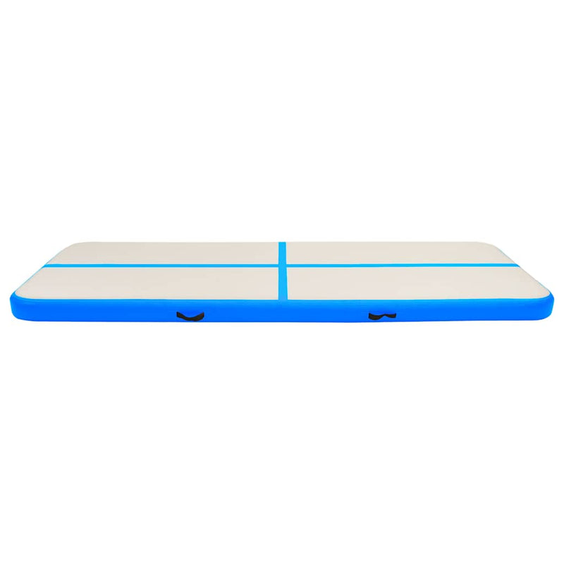 Saltea gimnastică gonflabilă cu pompă albastru 300x100x20cm PVC