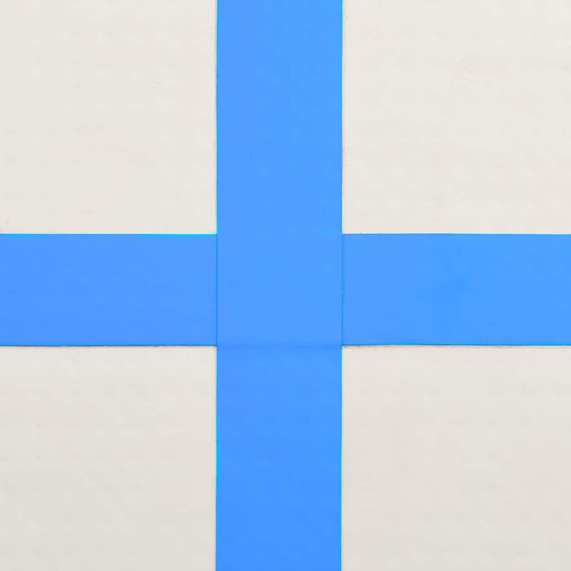 Saltea gimnastică gonflabilă cu pompă albastru 500x100x20cm PVC