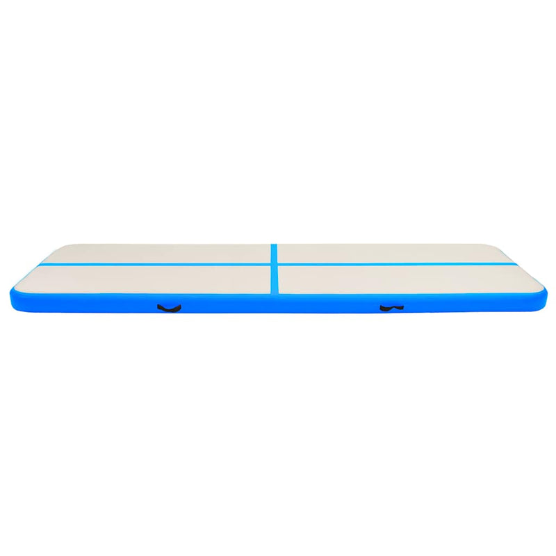 Saltea gimnastică gonflabilă cu pompă albastru 600x100x20cm PVC