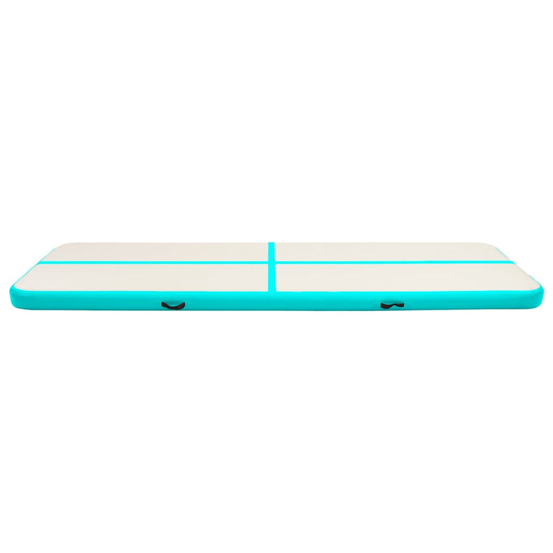 Saltea gimnastică gonflabilă cu pompă verde 600x100x20 cm PVC