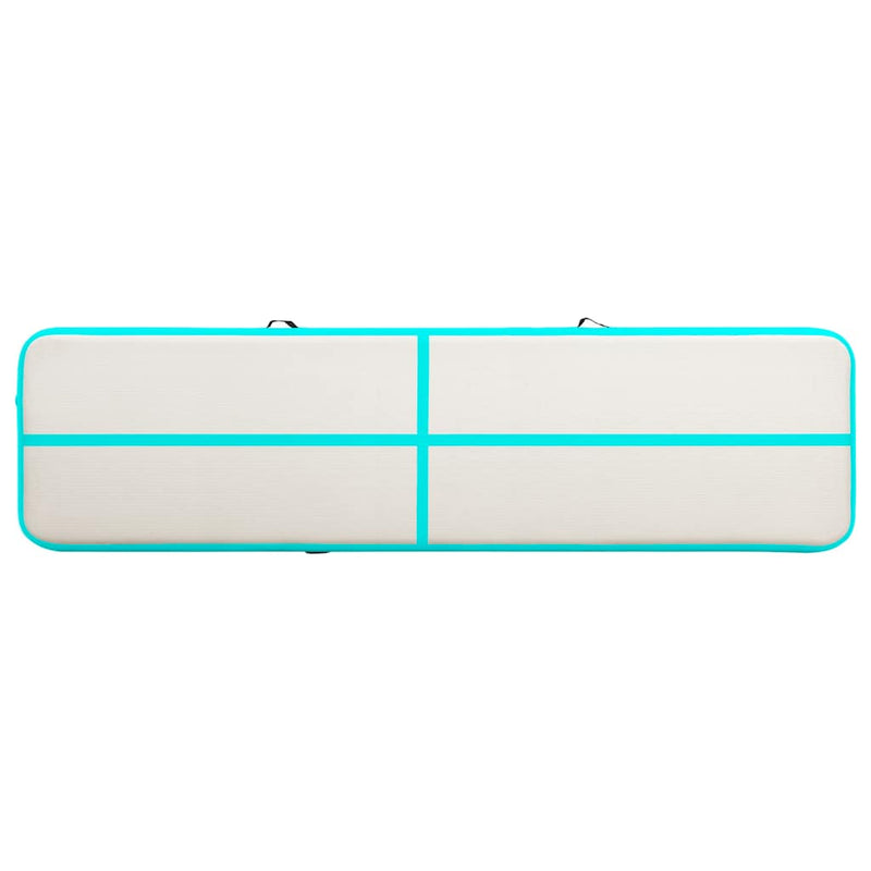 Saltea gimnastică gonflabilă cu pompă verde 800x100x20 cm PVC