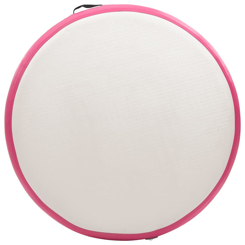 Saltea gimnastică gonflabilă cu pompă, roz, 100x100x20 cm, PVC