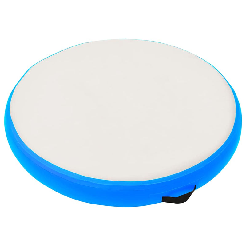 Saltea gimnastică gonflabilă cu pompă albastru 100x100x20cm PVC