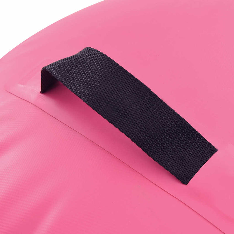 Rulou de gimnastică gonflabil cu pompă, roz, 100 x 60 cm, PVC
