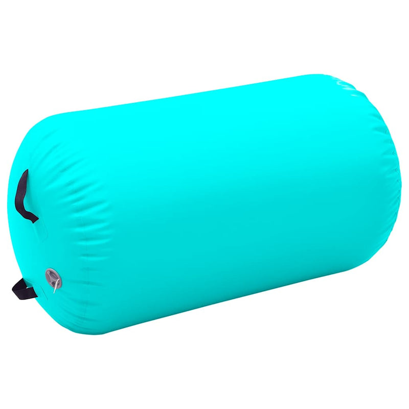 Rulou de gimnastică gonflabil cu pompă, verde, 100 x 60 cm, PVC