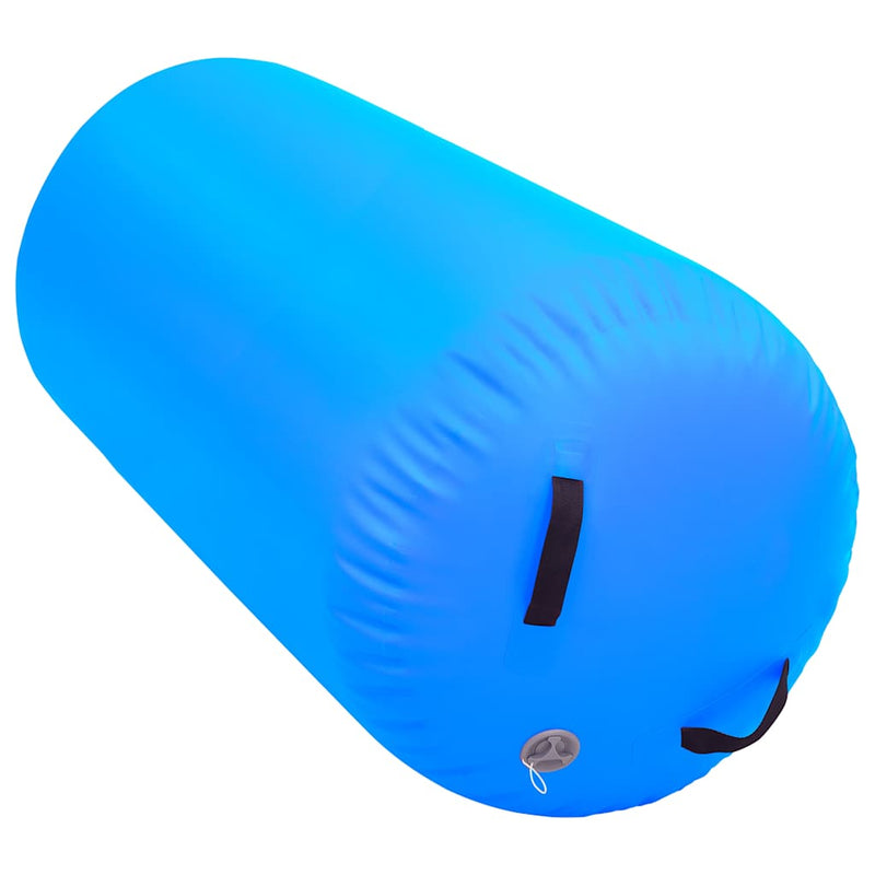 Rulou de gimnastică gonflabil cu pompă, albastru, 120x90 cm PVC