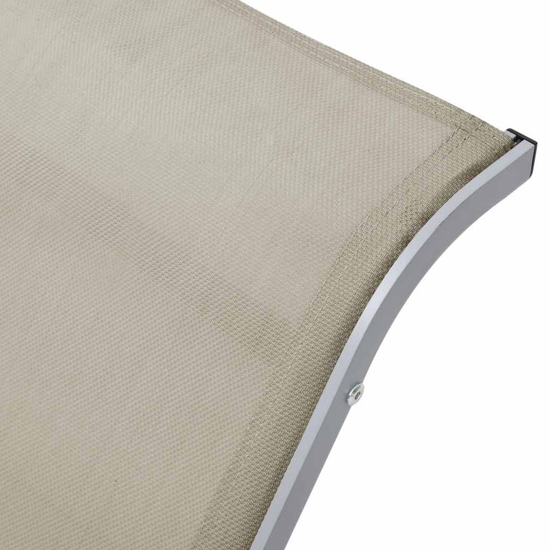Șezlong, crem, textilenă și aluminiu