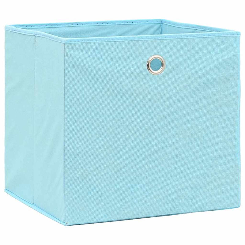 Cutii depozitare, 4 buc., albastru, 28x28x28 cm, textil nețesut