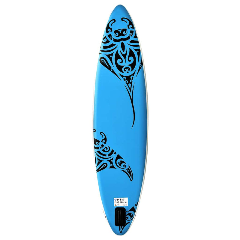Set de placă SUP gonflabilă, albastru, 305x76x15 cm