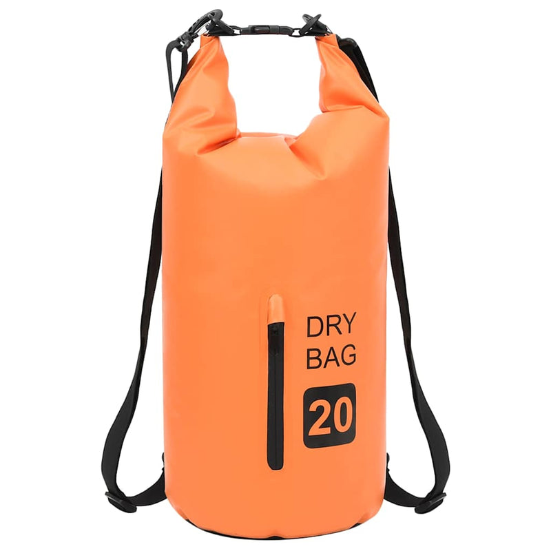 Rucsac impermeabil cu fermoar, portocaliu, 20 L, PVC
