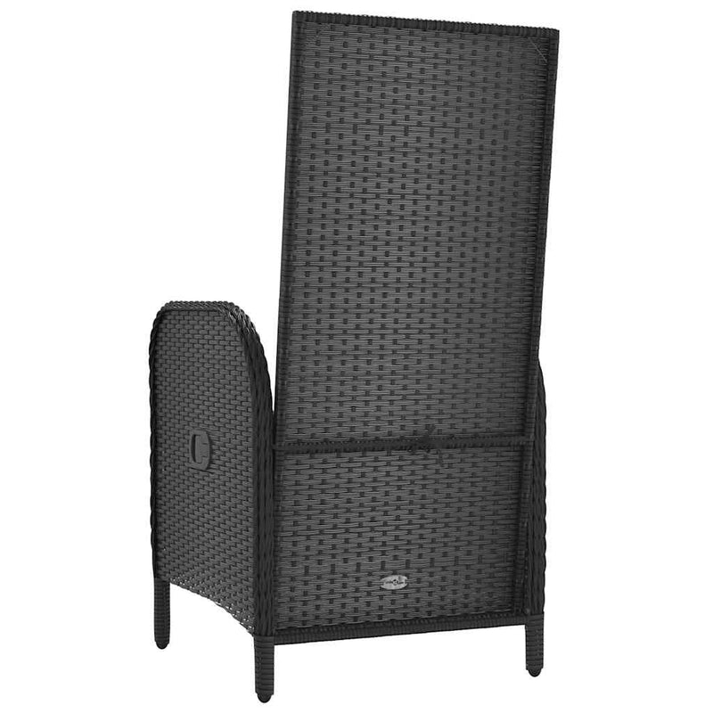 Scaune de exterior, 2 buc., negru, poliratan