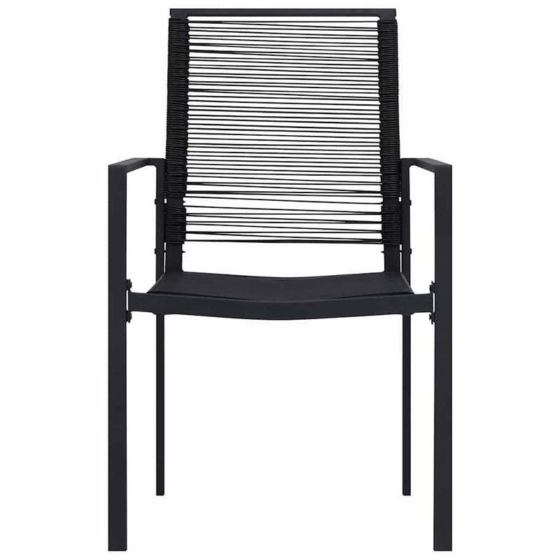 Scaune de grădină, 4 buc., negru, ratan PVC