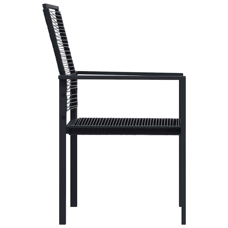 Scaune de grădină, 4 buc., negru, ratan PVC