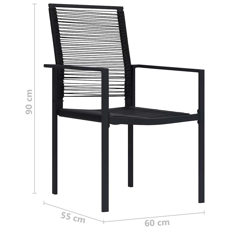 Scaune de grădină, 4 buc., negru, ratan PVC