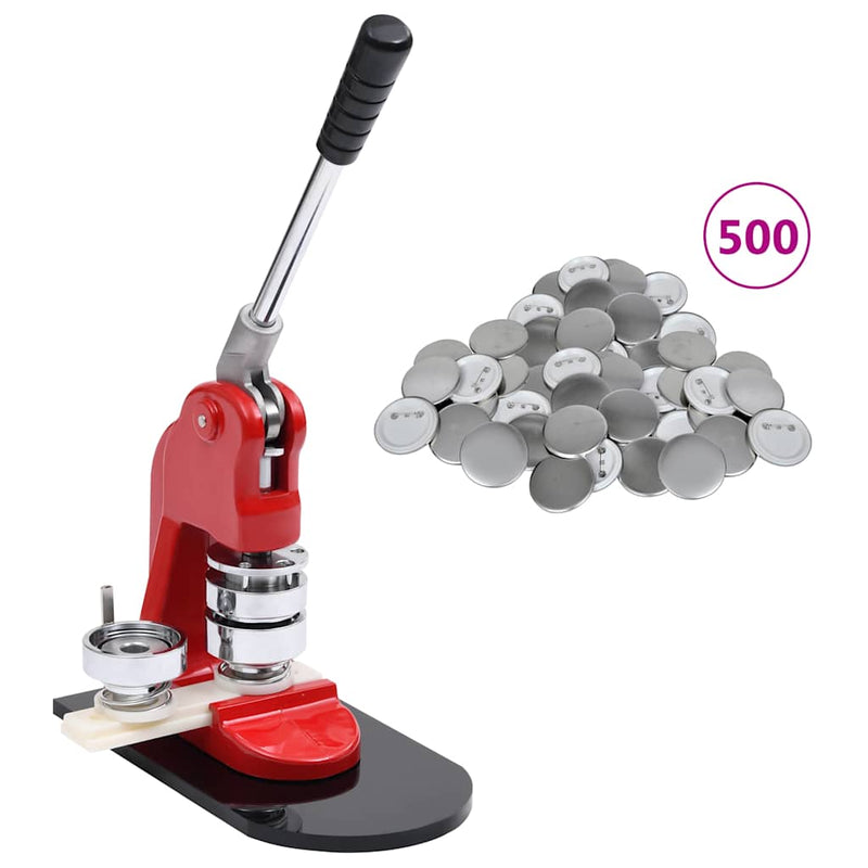 Presă insigne cu 500 piese de insignă cu agrafă, 37 mm