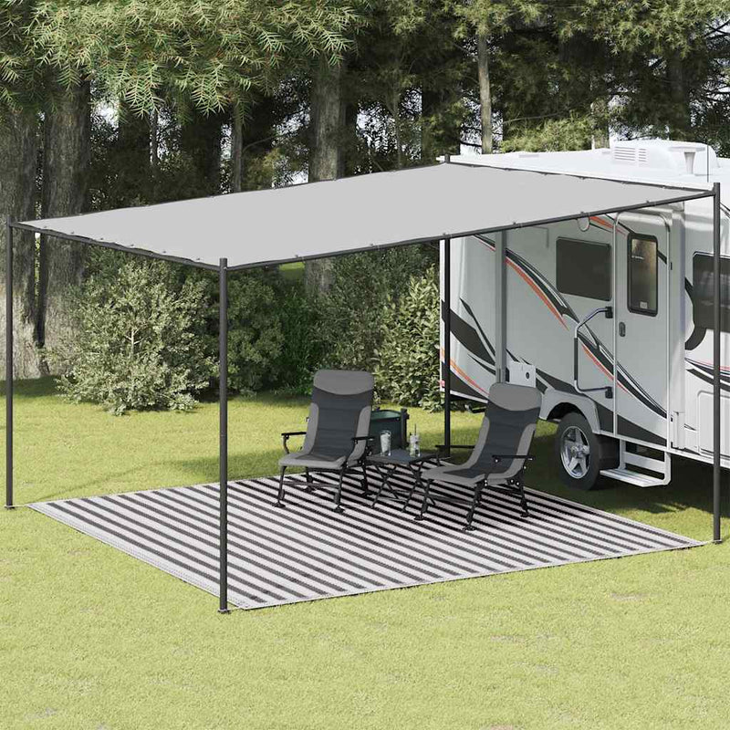 Covor cort, antracit și alb, 400x400 cm, HDPE