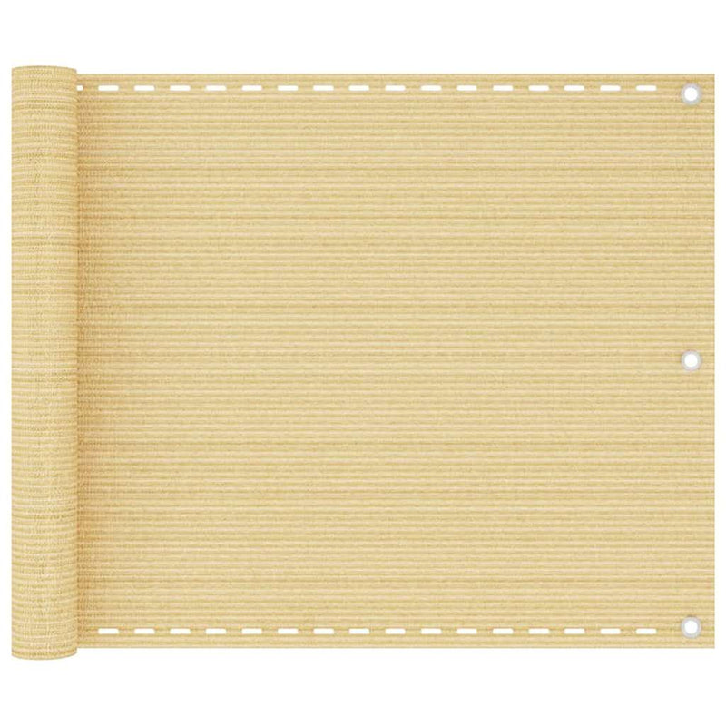 Paravan pentru balcon, bej, 75 x 600 cm, HDPE