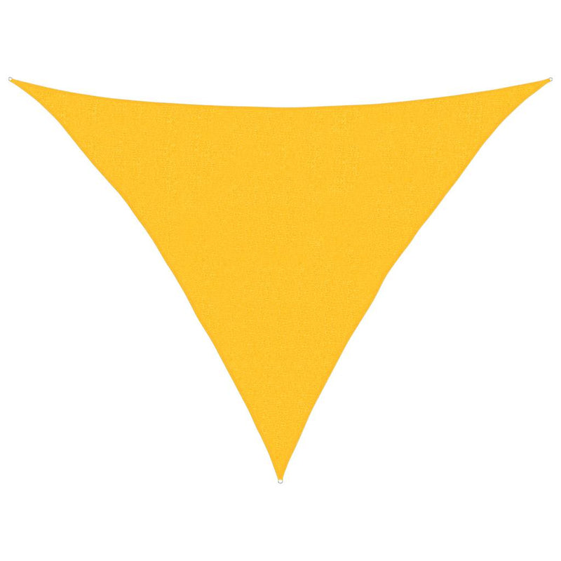 Pânză parasolar galben triunghiular 2,5x2,5x3,5 m HDPE 160 g/m²